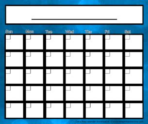 blue designer blank calendar