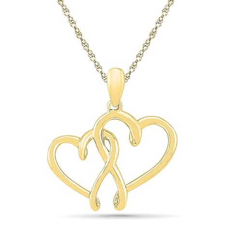 double heart pendant   gold peoples jewellers