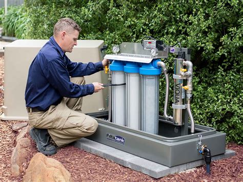 triple  standing rainwater filtration system  uv ft uv  tank doctor