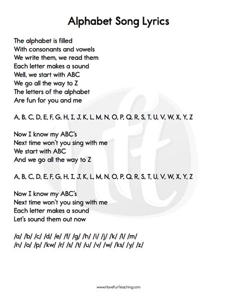 alphabet songs lyrics  fun teaching