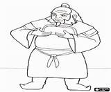 Aang Iroh Leyenda Personagem Azula Colorir Generale Personaggio sketch template