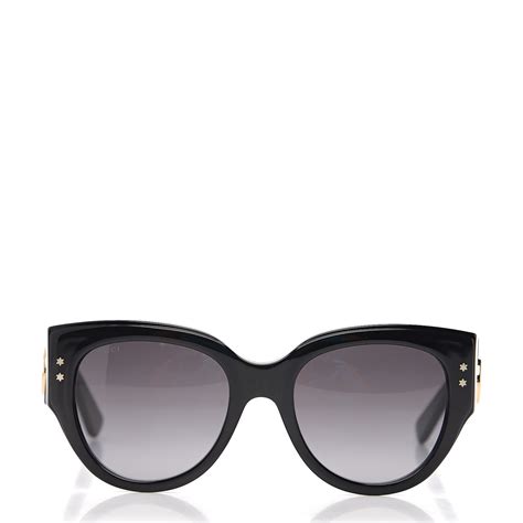gucci acetate oversized rectangle frame web sunglasses gg3864 s black
