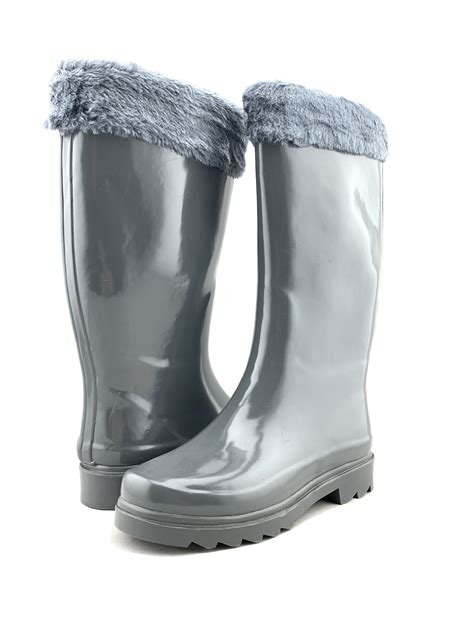 tanleewa women rain boots fur lined top waterproof rain shoes garden boots shoe size  adult