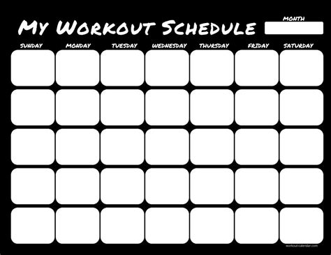 print  workout calendar