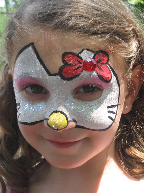 glittery mask  kitty face paint kids face painting easy face