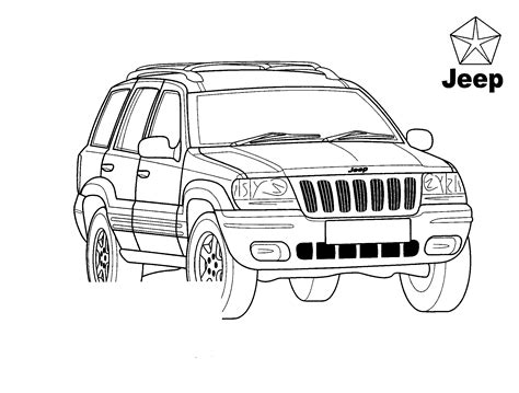 coloring page jeep grand