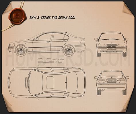 bmw  series sedan   blueprint humd