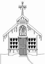 Church Winter Coloring Pages sketch template