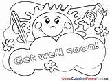 Well Soon Coloring Colouring Kids Sun Pages Cards Sheet Cute Printable Color Sheets Title Choose Board sketch template