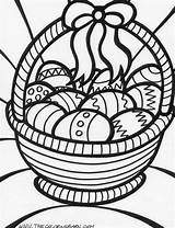 Easter Coloring Pages Kids Printables Adult Egg Basket Big sketch template
