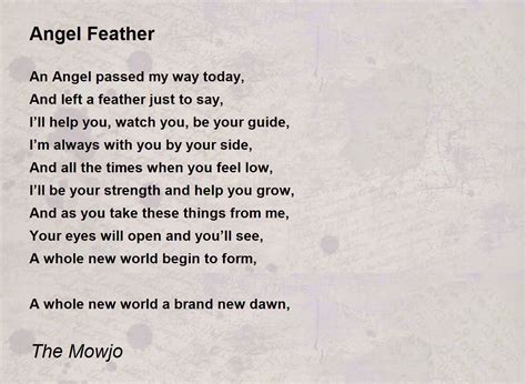 Angel Feather Angel Feather Poem By The Mowjo
