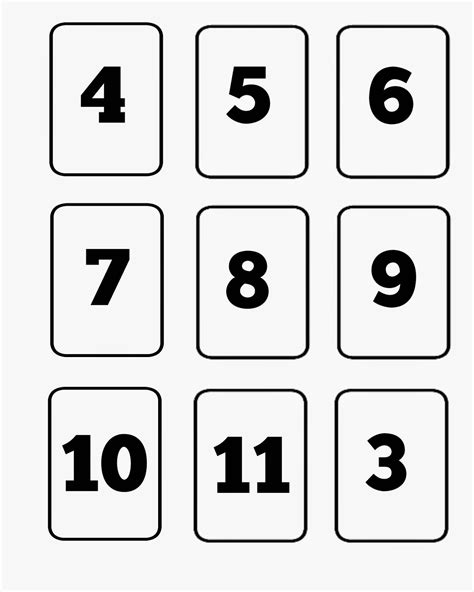 digit number cards  printable printable cards