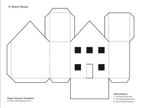 paper house  family craft template