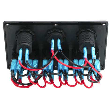 digital voltage display  gang rocker switch panel   dual usb slot socket waterproof