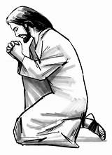 Praying Jesus Kneeling sketch template