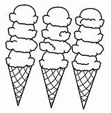 Ice Cream Coloring Pages Cone Printable Drawing Cones Scoop Clipart Big Print Snow Cartoon Scoops Cute Icecream Truck Sheets Color sketch template