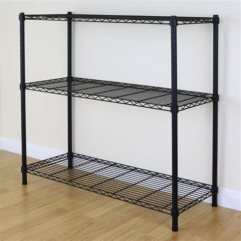 tier black metal storage rackshelving wire shelf kitchenoffice unit