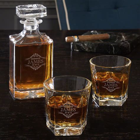 Wilshire Personalized Carson Decanter And Colchester Glass Whiskey T Set