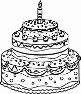 Cake Birthday Printable Coloring Getcolorings sketch template