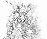 King Skeleton Diablo Demon Coloring Pages Printable Vessel Fujiwara Yumiko sketch template