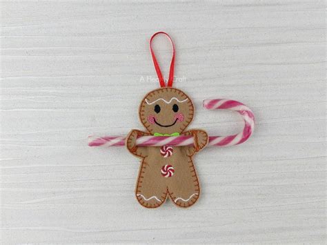 gingerbread man candy cane holder christmas xmas tree etsy