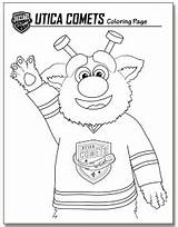 Pages Coloring Nhl Mascots Mascot Comets Ahl Utica Audie Template sketch template