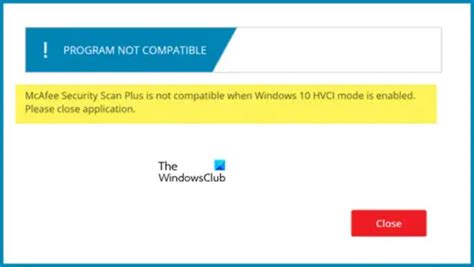 mcafee security scan    compatible hvci mode enabled