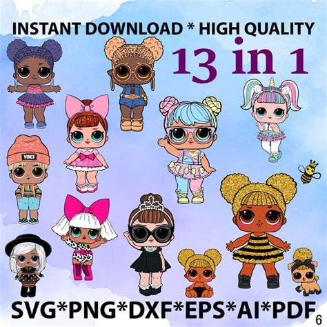 bundle   family lol doll queen bee svg png eps dxf ai