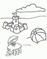 Coloring Sand Castle Pages Popular Summer sketch template