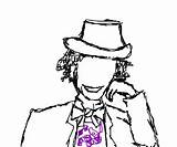 Wonka Willy Depp sketch template