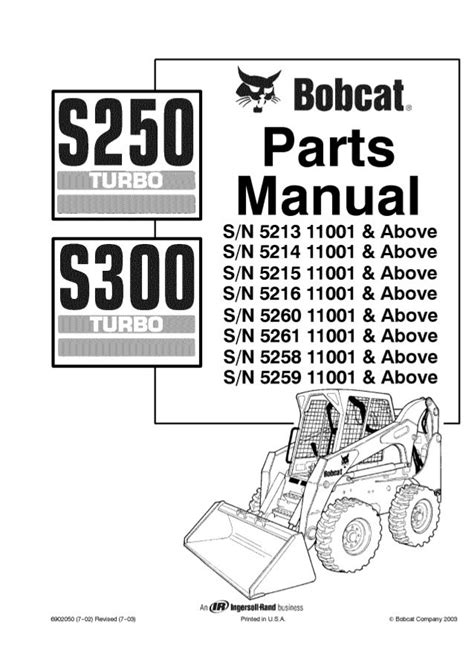 bobcat   skid steer loader parts catalogue manual sn