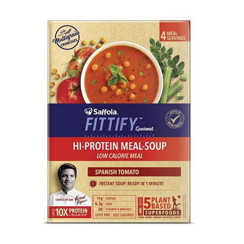 saffola fittify gourmet hi protein meal soup 212 g spanish tomato 4