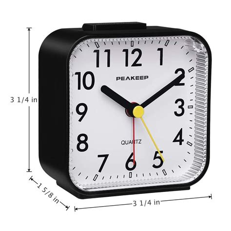 peakeep small battery operated analog travel alarm clock silent  ticking   ebay