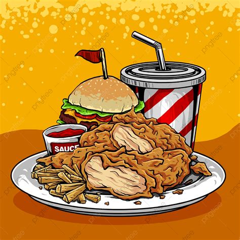 delicious fried chicken white transparent vector  delicious junk