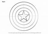 Captain America Shield Draw Drawing Step Sheild Coloring Pages Cartoon Drawingtutorials101 Tutorial Characters sketch template