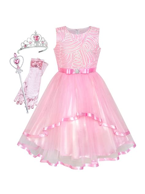 flower girls dress pink princess crown dress  party  years walmartcom