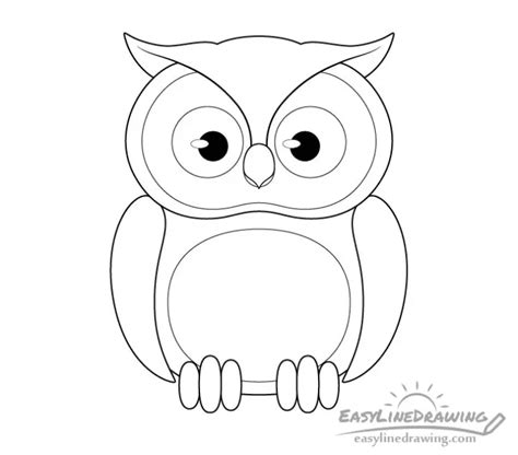 easy owl drawing ideas   draw  owl blitsy