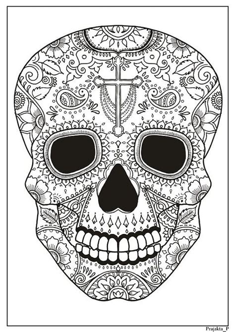 sugar skull printable coloring page  adults halloween coloring page