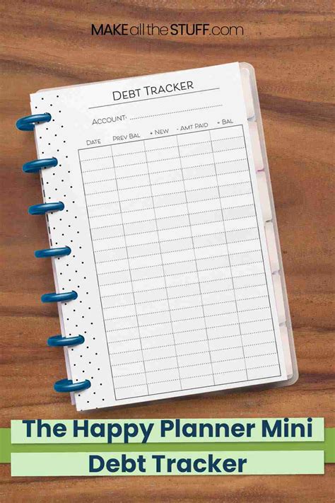 debt tracker printable  budget planner pages
