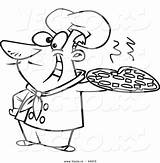 Italian Pizza Chef Coloring Cartoon Pages Outline Vector Pie Happy Holding Drawing Music Themed Food Color Getcolorings Leishman Ron Printable sketch template
