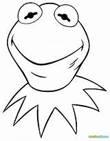 Kermit Coloring Pages Frog Muppets Colouring Face Printable Disneyclips Disney Popular sketch template