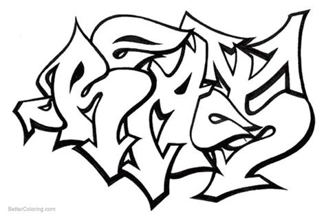 graffiti letters coloring pages  printable coloring pages