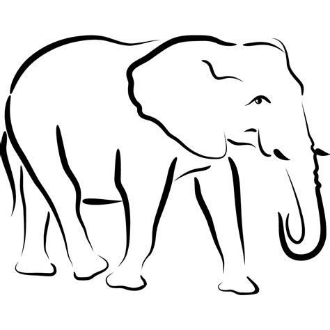 baby elephant outline clipartsco