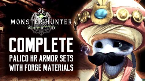 Monster Hunter World Palico Complete Hr Armor Sets Forge