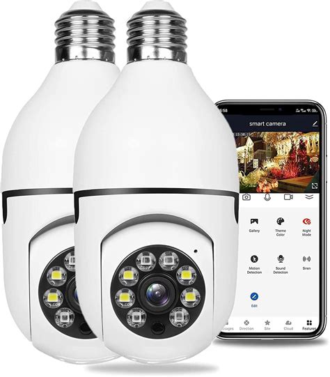 amazoncom pcs wifi light bulb security camera wireless outdoor p indoor  degree