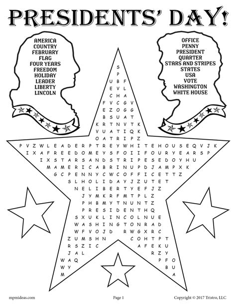 printable presidents day word search supplyme