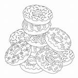 Coloring Donut Donuts Pages Stack Kids sketch template