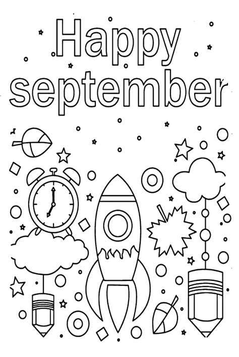 september coloring sheet  printable coloring pages