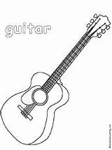 Guitar Coloring Instruments Music Instrument Musical Pages Print Enchantedlearning String sketch template