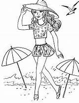 Beach Pages Girl Coloring Hot Sunbathing Hawaii sketch template